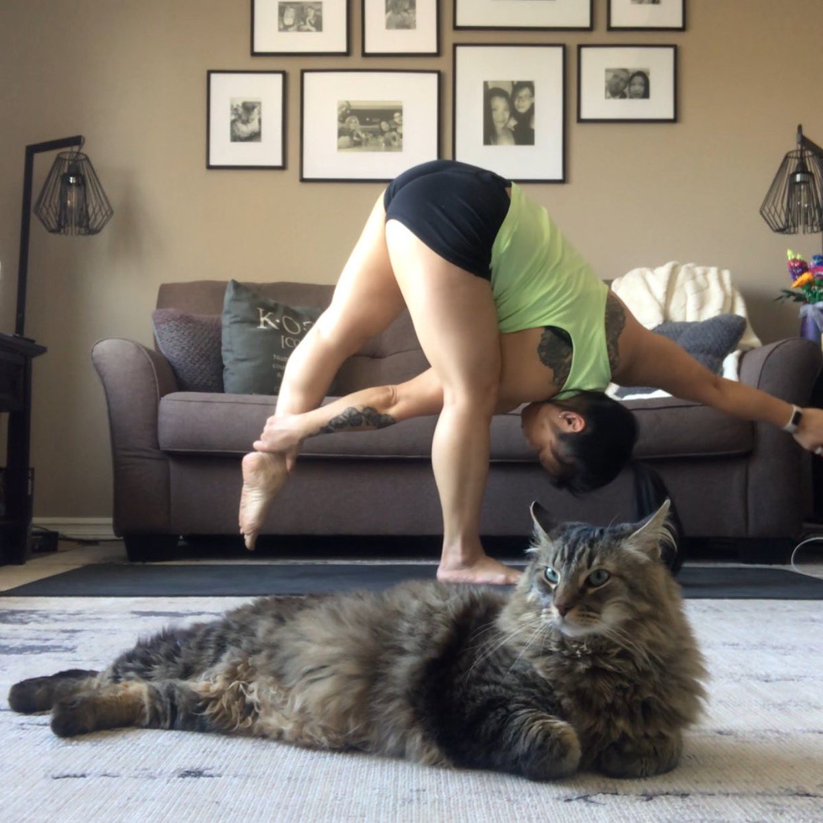 Karen__Lim's tweet photo. #Saturday vibes with this little camera hog 🤩 #yoga #gymgirl #asian #over40 https://t.co/TrqrCWmgEb