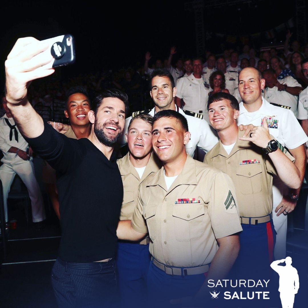 On #SaturdaySalute, we recognize actor @johnkrasinski. Best known for his roles as Jim Halpert from 'The Office' & Jack Ryan, John has become a regular at USO tours boosting troop morale since 2019. Thank you, John, for supporting our nation's heroes. Today, we proudly salute you