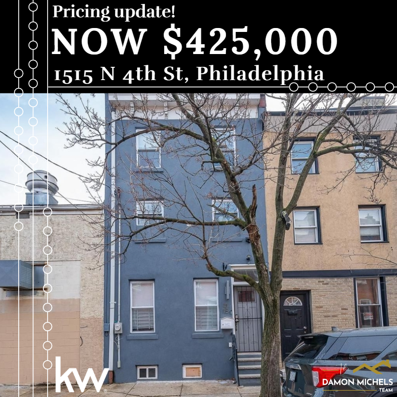 The price for 1515 N 4th St, Philadelphia has been updated! Take advantage of this opportunity and schedule a viewing today. Contact us for more details. 
#PriceImprovement #PriceReduction #Philadelphia #RealEstate #KWMainLine #TheDamonMichelsTeam