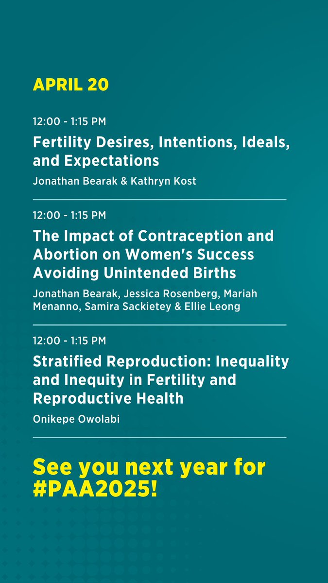 Today marks the final day of #PAA2024 and we’ve truly enjoyed all of the discussions, presentations and poster talks on such a wide variety of #SRHR topics. Check out our final 3 presentations ⬇️ gu.tt/4ayypOF