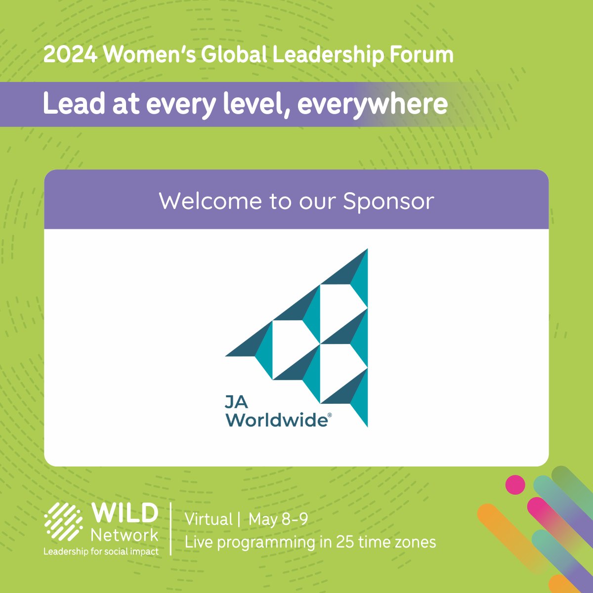 WILDinnovators's tweet image. We look forward to welcoming a company-wide delegation from @JAWorldwide to the virtual 2024 Women’s Global Leadership Forum.

thewildnetwork.org/forum/partners/

#WILDLeaders #GenerationNow #InternationalDevelopment