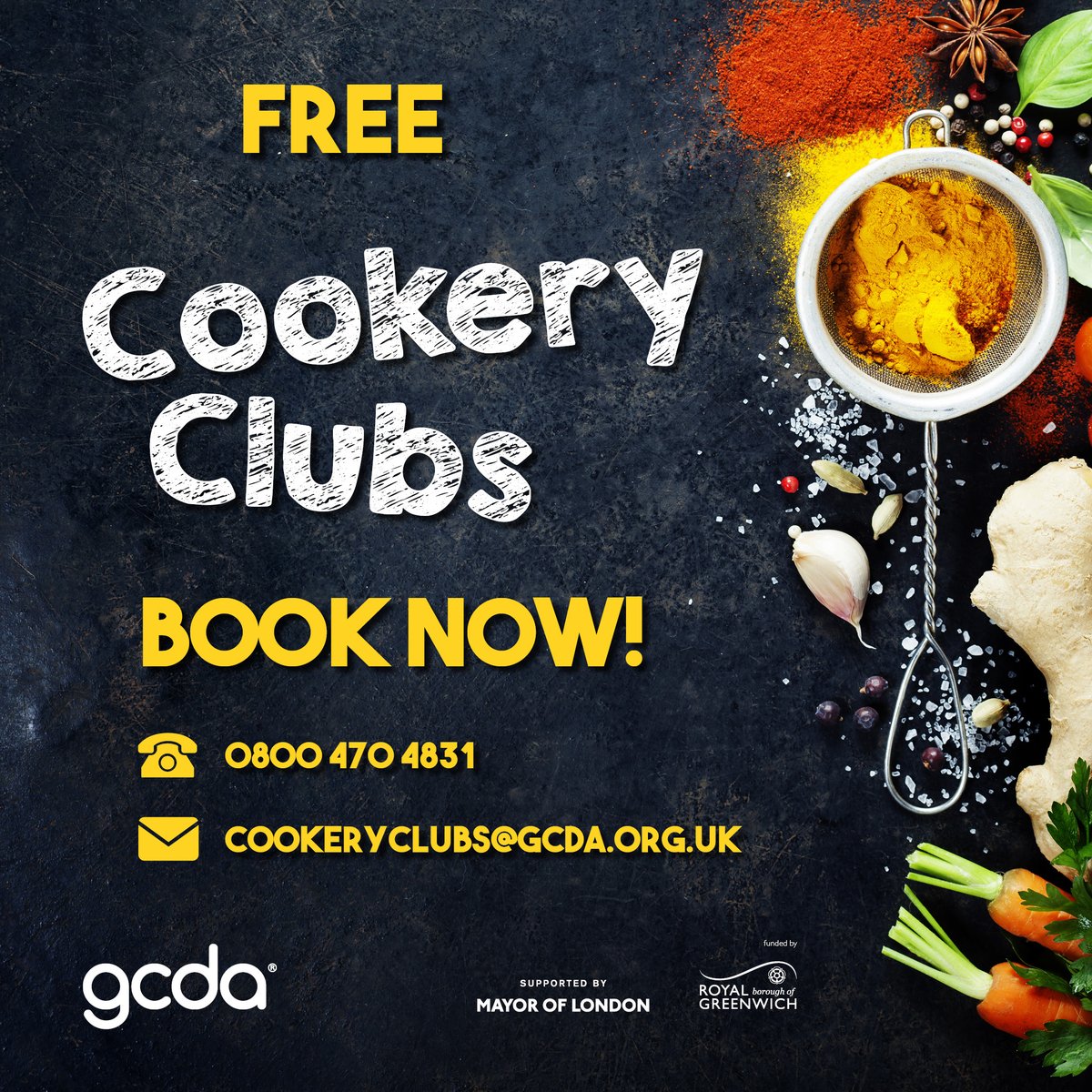 The FREE Cookery Clubs are back! Eat well for less, meet new people, learn fresh skills! Details for venues: gcda.coop/cookery-clubs/