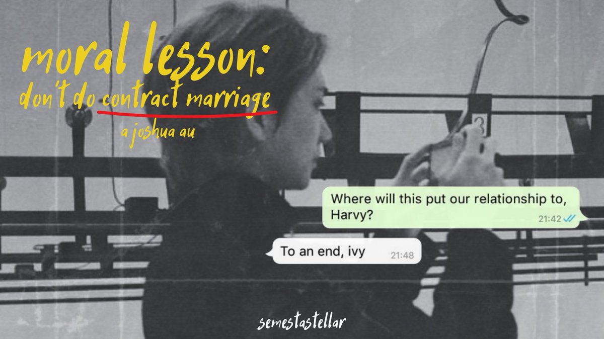 semestastellar's tweet photo. moral lesson: don't do contract marriage 

—a joshua au https://t.co/nGVFsF6LjS