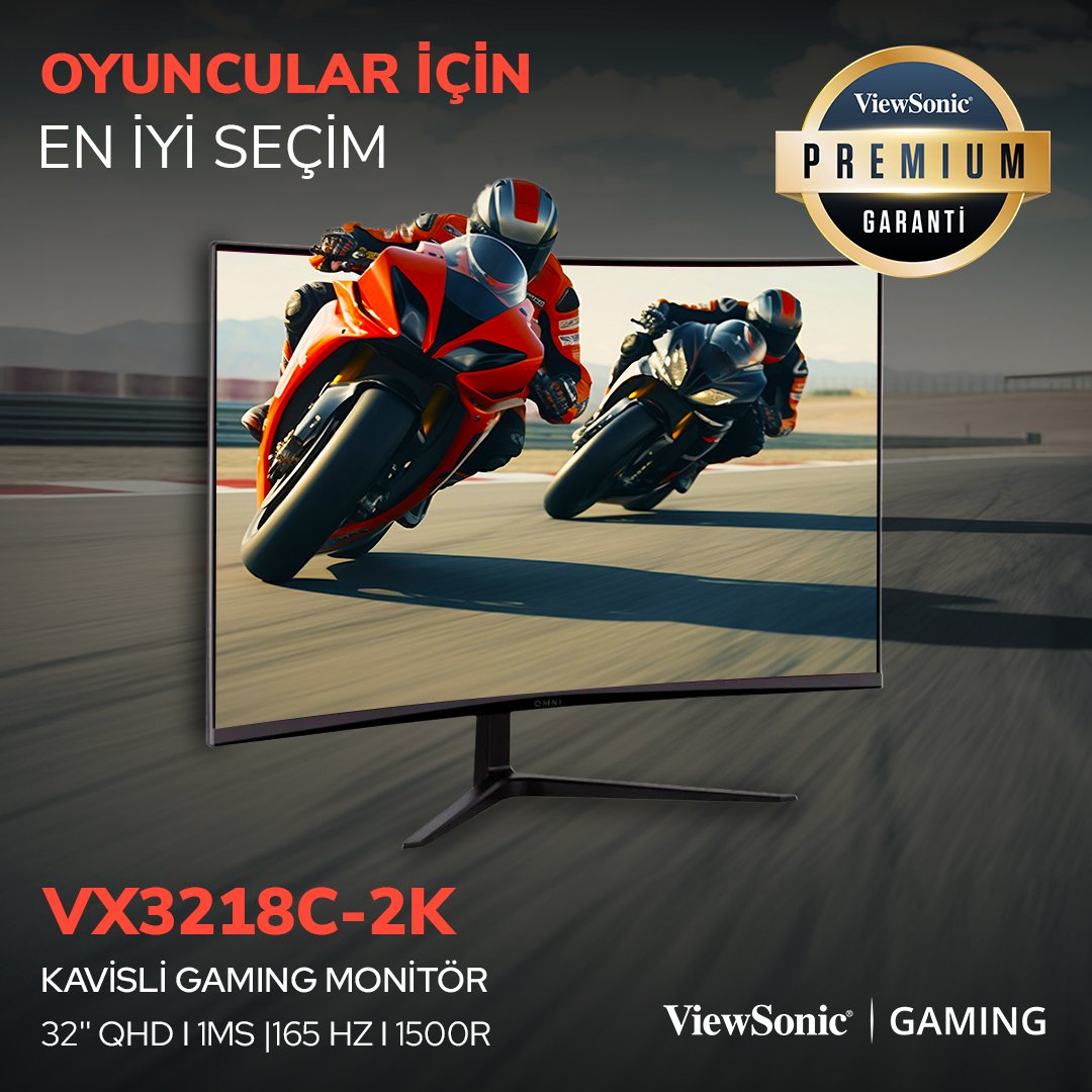 Sınırları zorlamak için mükemmel bir zaman! ViewSonic VX3218C-2K ile oyun deneyiminizi bir üst seviyeye taşıyın. 1500R eğrili 32-inç QHD ekranı, sürükleyici bir deneyim sunarken, 165 Hz yenileme hızı ultra akıcı grafiklerle oyunlarınızı canlandırıyor.