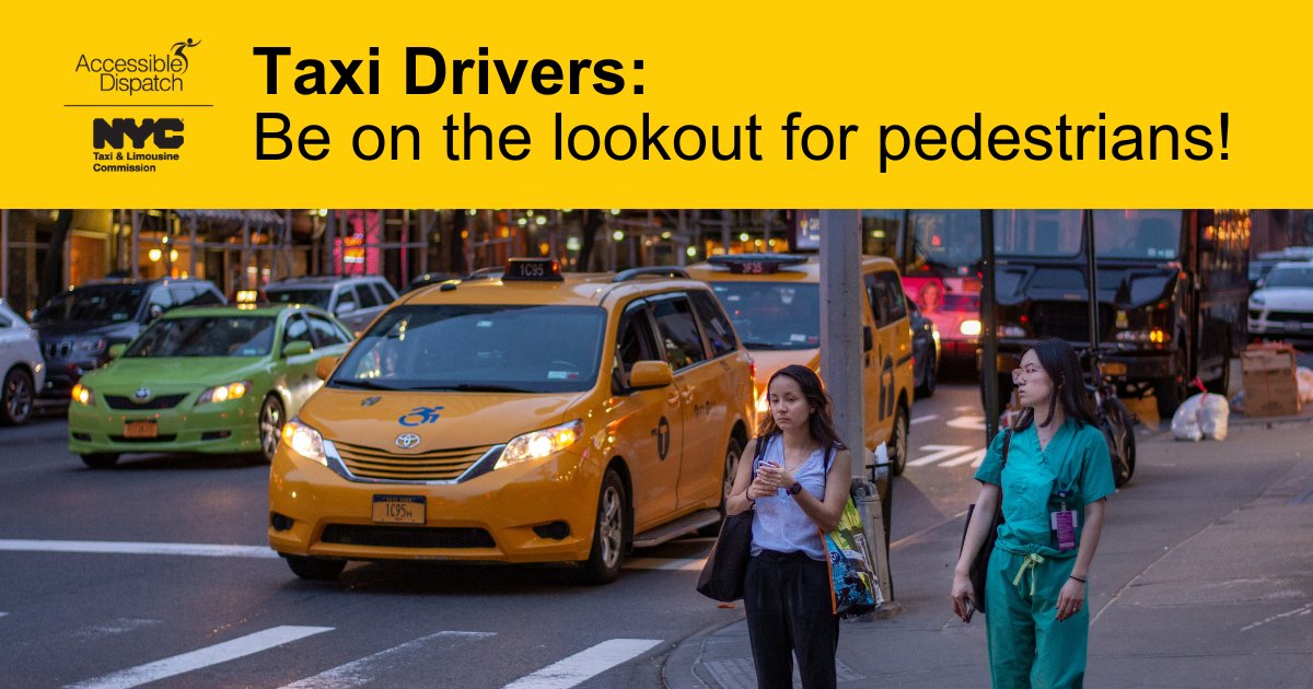 The weather is warming up! @nyctaxi drivers, make sure to keep a careful eye out for more pedestrians while on the road.