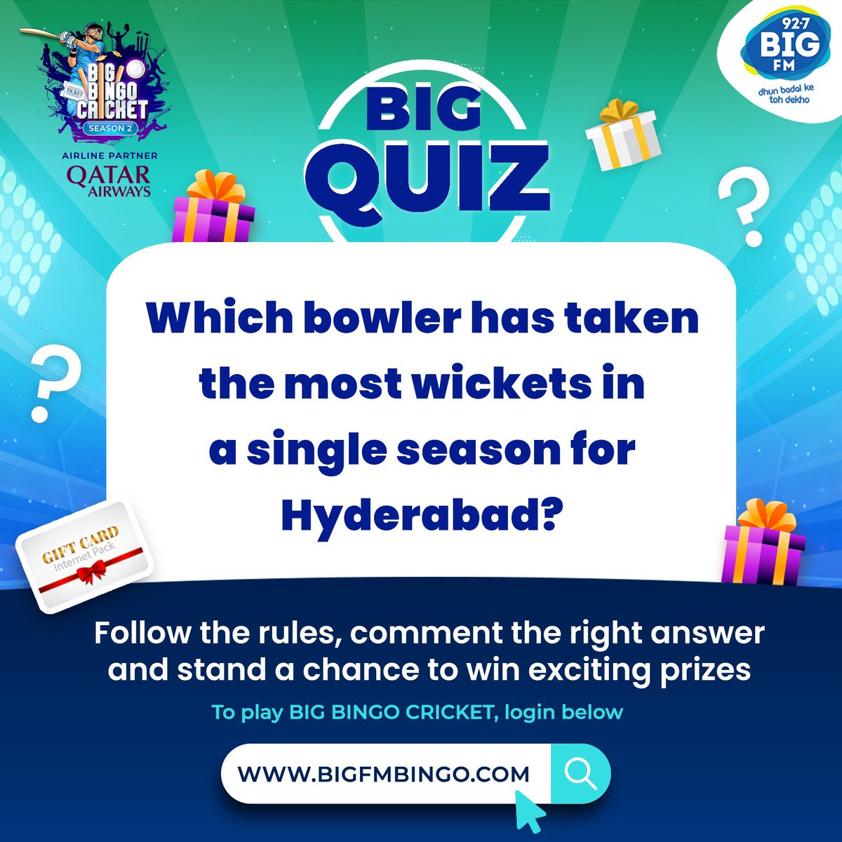 🏏 Contest Alert 🏏 Win BIG with the BIG Quiz 🥳 How well do you know cricket's biggest league? 🤔 Its time to test it 🧐 Follow the rules, comment your answer and stand a chance to win exciting prizes 🎁😍 Rules - 1. Mention your answer in the comments below 2. Along with…