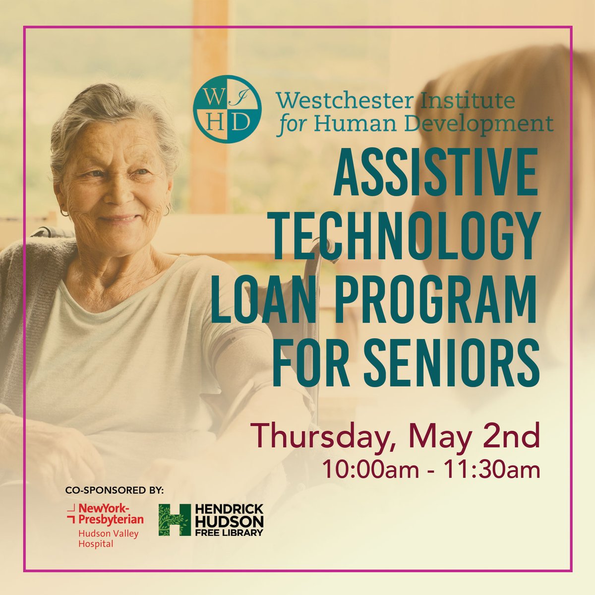 This program is co-sponsored with the Hudson Valley Hospital Center and Hendrick Hudson Free Library.

Visit our website to register. 

#WestchesterInstituteforHumanDevelopment #WIHD #assistivetechnology #hhﬂ  #librariesrock