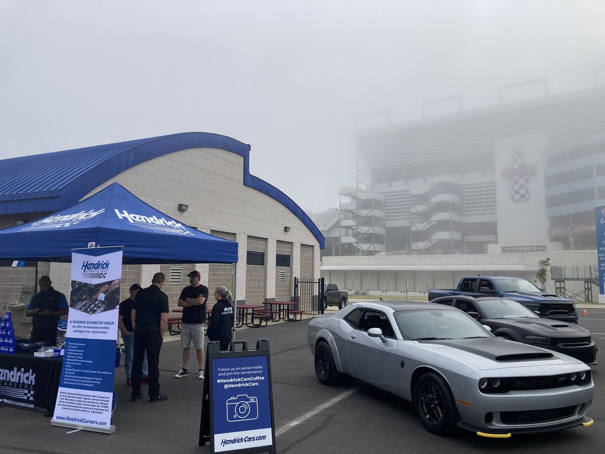 #CarsandCoffee anyone? We’re all set up @CLTMotorSpdwy with a few of our hot rods. Stop by and see us — we’ll be here until 11 a.m.