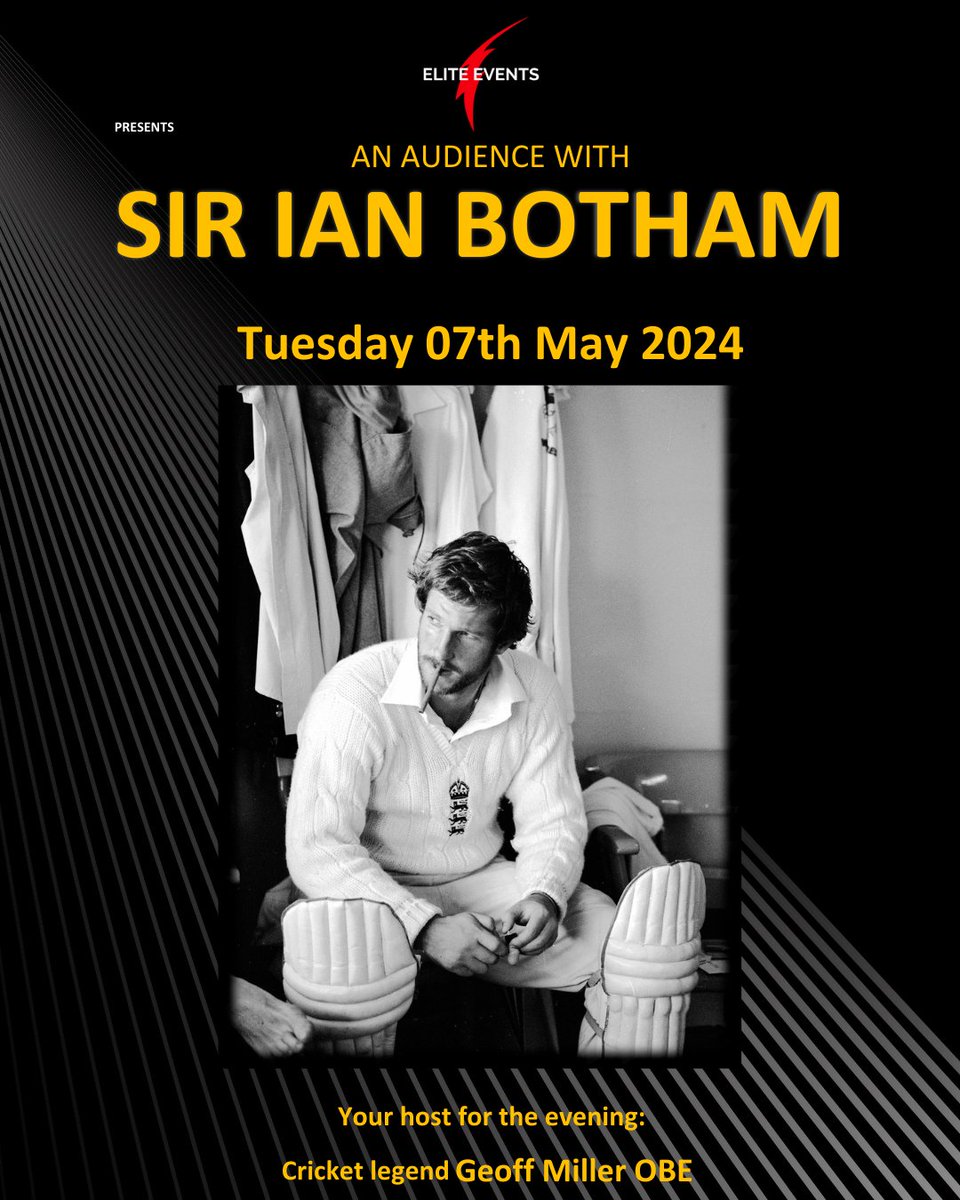 IAN BOTHAM Tuesday 7th May 2024 | 7pm Join Sir Ian, as he discusses his amazing career, and everything in between. 🎟️ Tickets are on sale now 👉 engineshed.co.uk/events/id/1913…