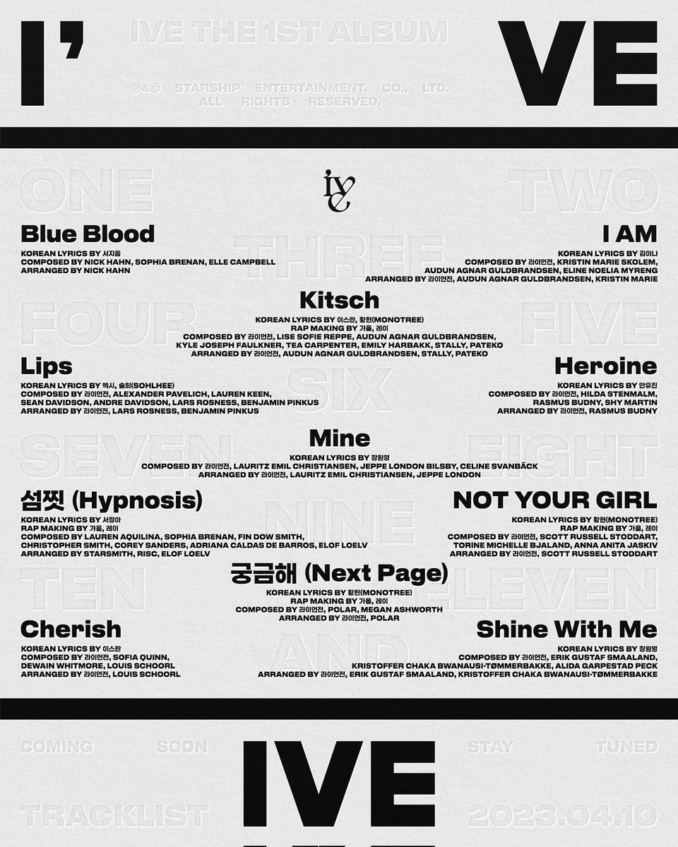 lizreigfs's tweet photo. All of IVE's tracklists ❤️‍🔥 https://t.co/YYOOxliS20