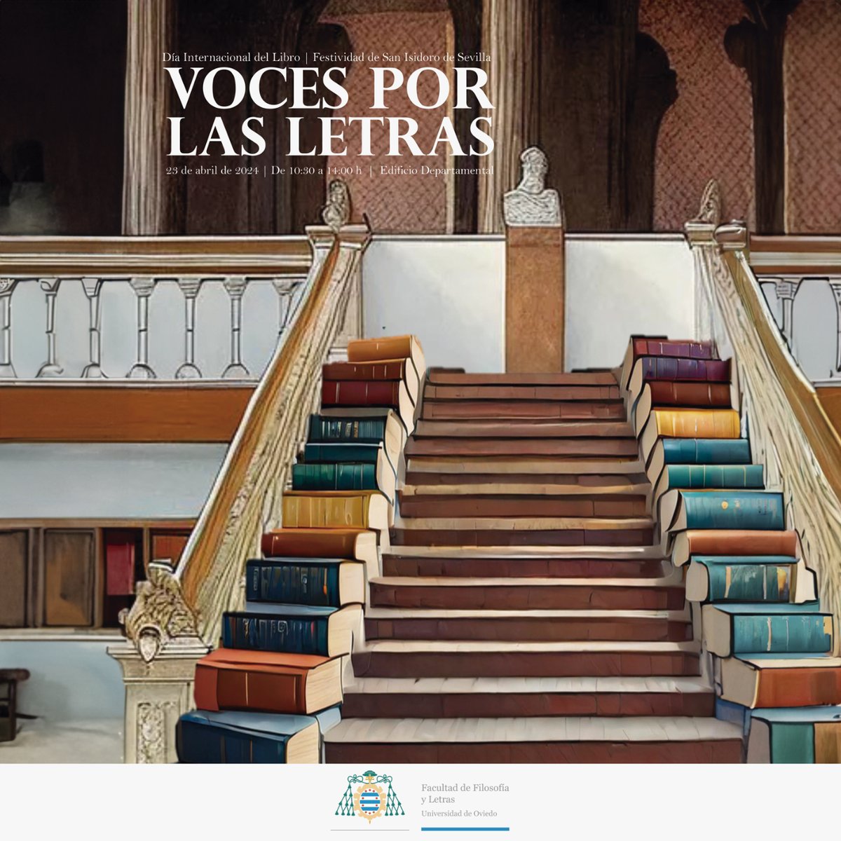El próximo martes, 23 de abril, la Facultad de Filosofía y Letras de la Universidad de Oviedo se suma a la conmemoración del Día Internacional del Libro con una lectura pública y celebra también la festividad de San Isidoro de Sevilla, patrón del centro. i.mtr.cool/kfapjuobbc