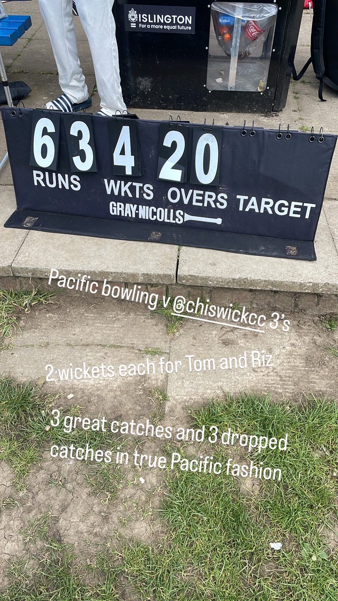 PacificCricket's tweet photo. Pacific vs @ChiswickCricket 3’s who stepped in last minute to save the fixture. Good first half from Pacific https://t.co/5uq1yDhsHW