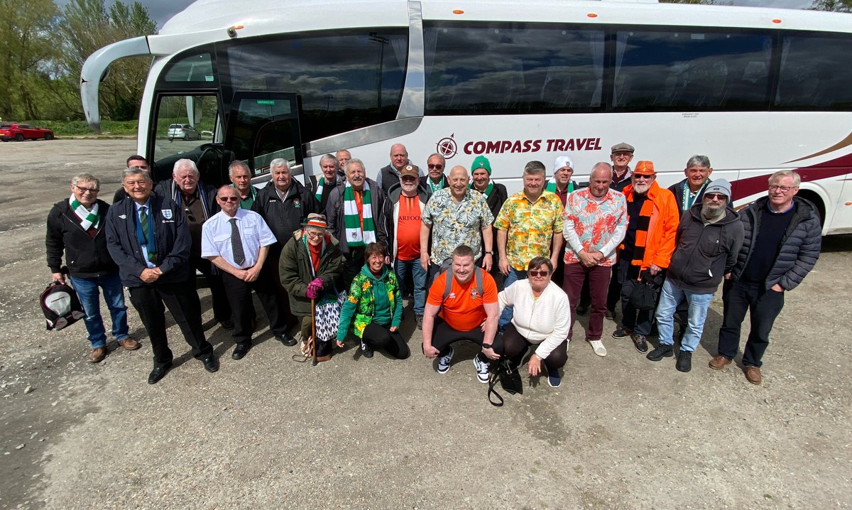 @rocks1883 fans fresh off the coach for the last away game of the season COYR