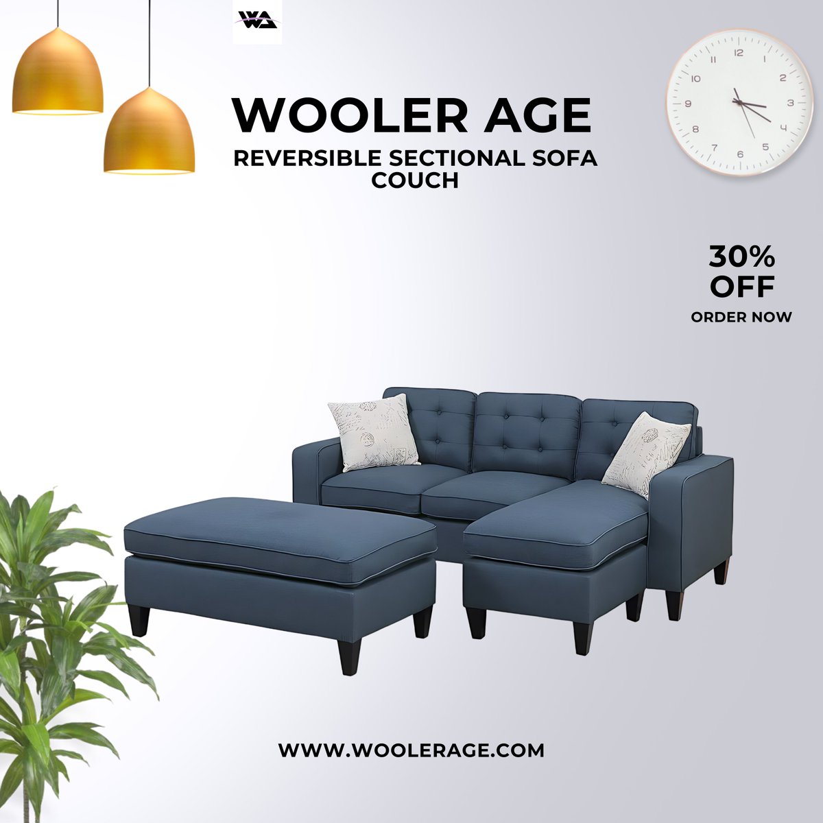 Meet our Woolerage 3-piece Sectional Sofa in navy blue. Luxurious, reversible, and oh-so-comfy! 💙 #Woolerage #SectionalSofa #NavyBlue #HomeComforts #LivingRoomGoals #Sofa #Couch #Furniture #LivingRoom #HomeDecor #InteriorDesign #HomeFurniture #ModernFurniture #Comfort #HomeStyle