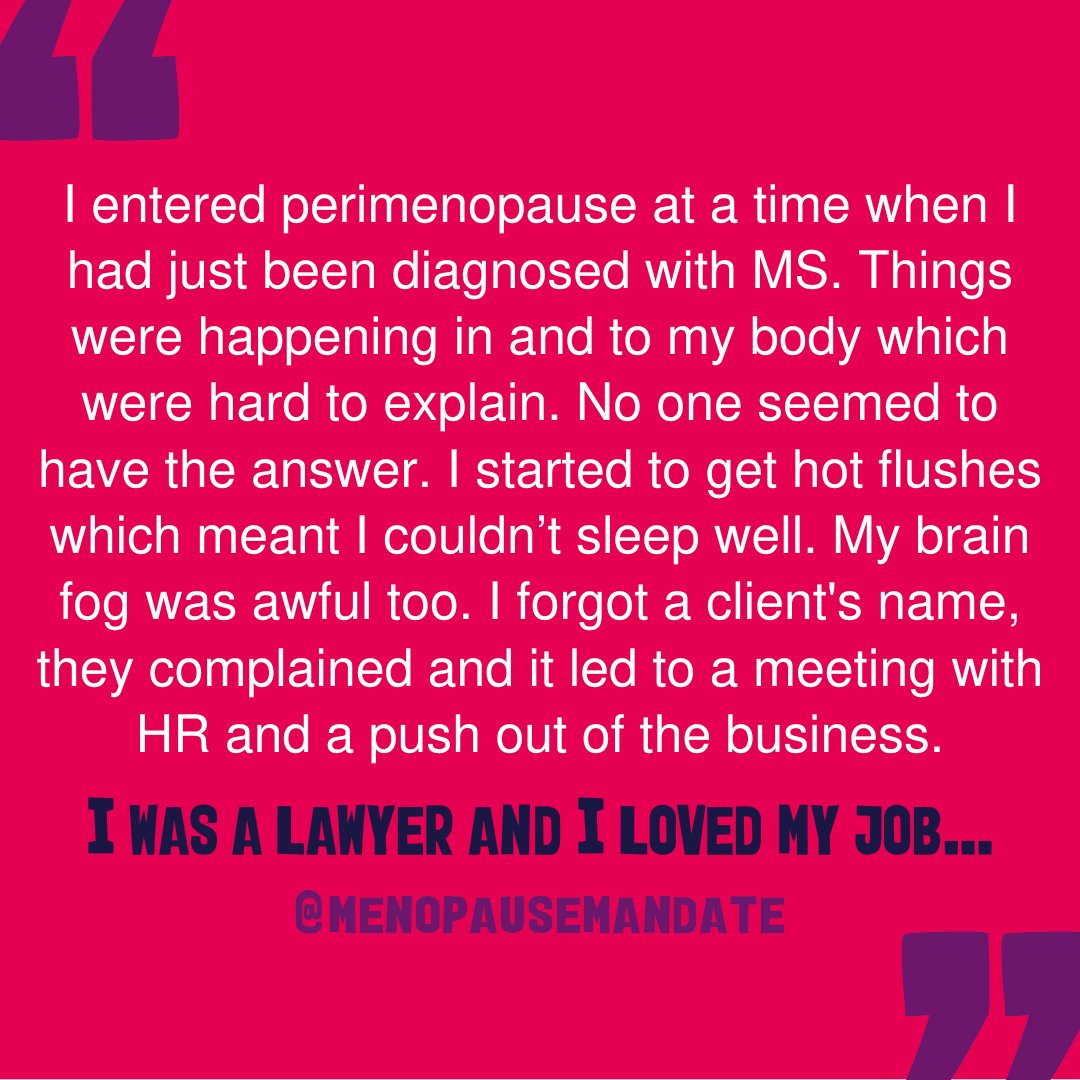 We appreciate you sharing your personal story with us. We hope you find the help and support that you need. Whatever your #menopause experience, your story is your power. Use it to demand change. If you have a story for us please visit the link in our bio. #MenopauseMandate