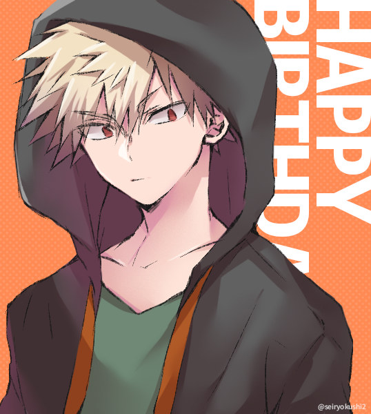 爆豪勝己 「アンケート結果でかっちゃんが一番でした!投票ありがとうございました!お誕生日おめ」|青緑紫🕰のイラスト