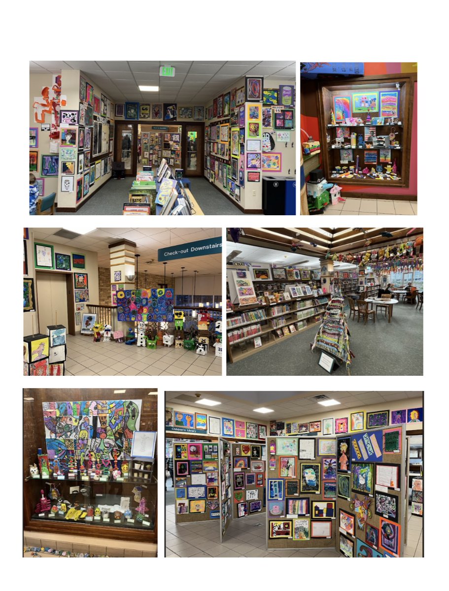 Be sure to check out the Elementary Art Show at the Wauwatosa Public Library! 🎨 See the amazing artwork created by our talented young artists until April 30. The exhibit is located upstairs in the Children's Department. #TosaProud