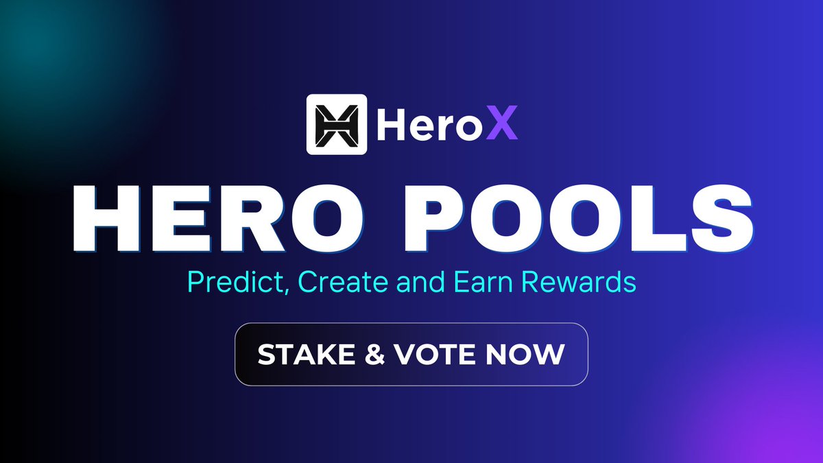 🚀 Here is your chance to become an influencer create, predict, and earn rewards on @HeroXApp Create your own pool now, be on top of Hero Rank leaderboard, and a winning rate of the predictions gets you exciting rewards and special perks on the platform. So what are you waiting