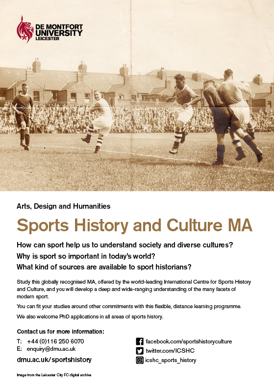 Interested in the history of sport? Considering postgraduate study? Want a distance-learning course that offers full and part-time study routes? Our MA Sports History and Culture could be for you! Applications open NOW! @ICSHC @dmuleicester dmu.ac.uk/study/courses/…