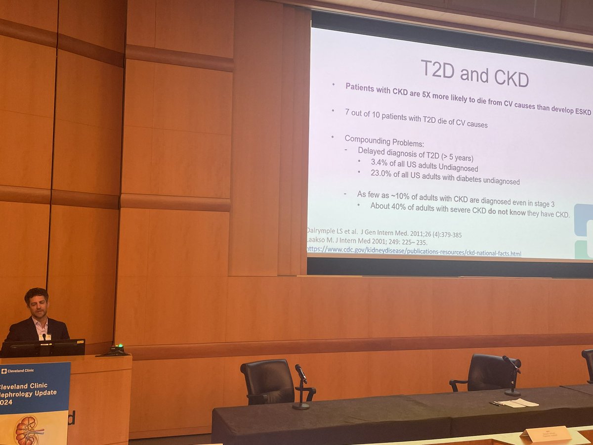AliMehdiMD's tweet photo. And now, @ Dr Kevin Pantalone, endocrinology, with quite an energetic and engaging session on the role of the nephrologist, and a guide, to prescribing SGLT2i and GLP-RA #CCNephUpdate24 … quite a kick for a Saturday morning! https://t.co/ei0OZ0oV71