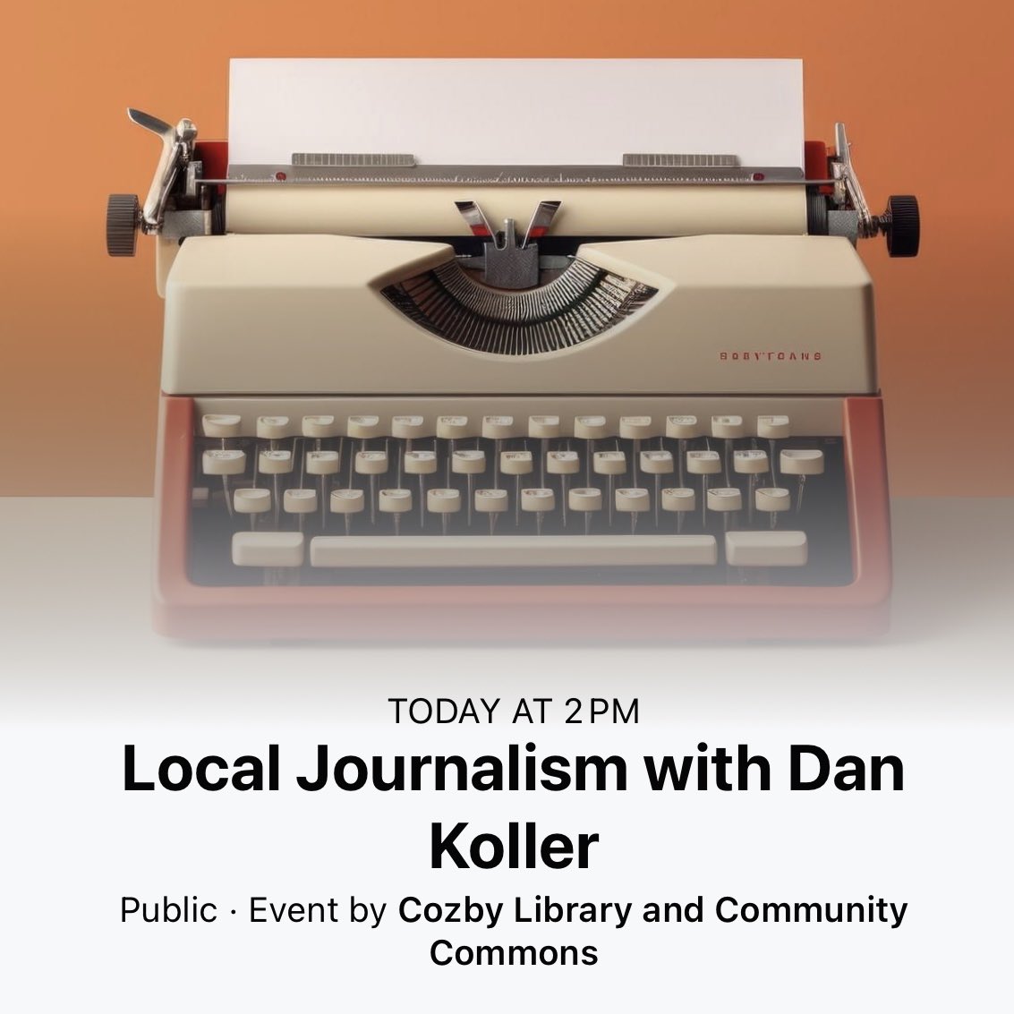 Stormy weather is causing lots of #Coppell events to be canceled today, but this show will go on. Meet me at the @Coppell_Library at 2 o’clock.