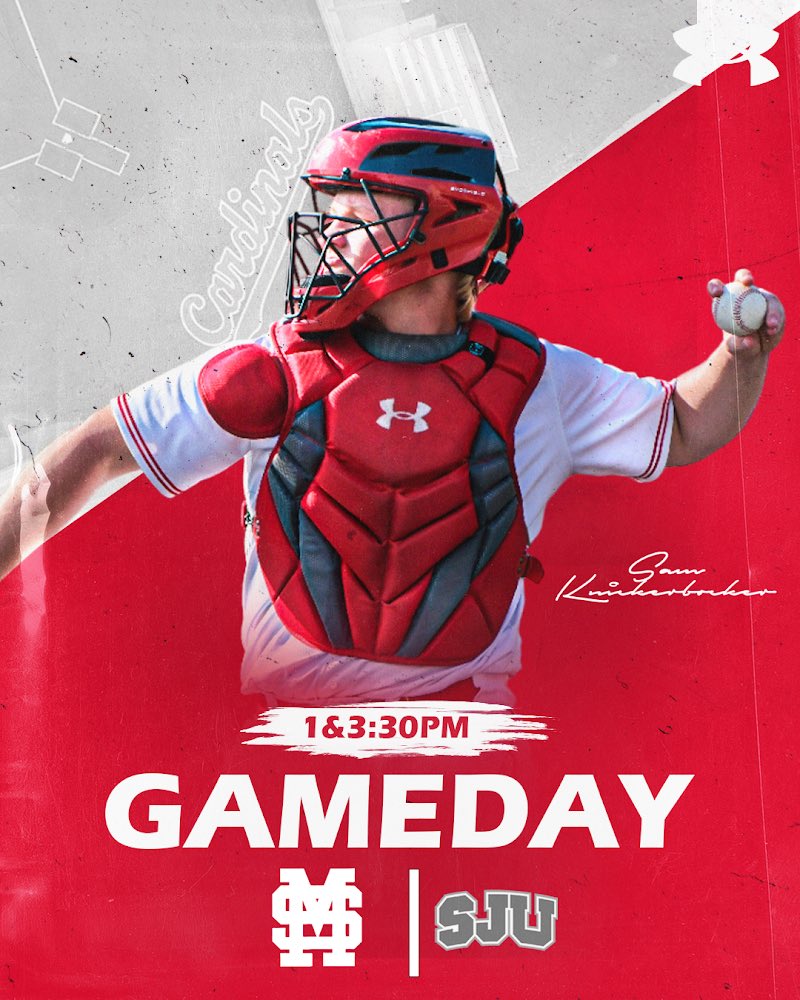 Let’s keep it rolling.

🆚 Saint John’s University 
⏰ 1:00 &amp; 3:30PM
📍 Becker Park, Collegeville, MN

#SMUBaseball | #RollCards