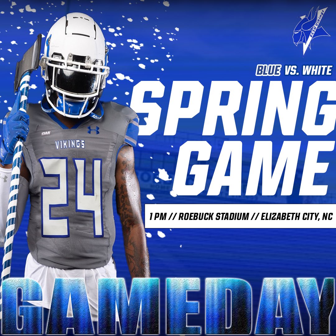 🏈GAMEDAY: Special Edition BLUE 🆚 WHITE Spring Game 📍 Elizabeth City, NC 🏟️ Roebuck Stadium ⌚️ 1:00 PM 🎟️ FREE