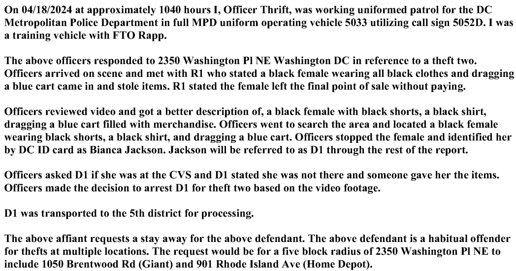 MPD: 'The above defendant is a habitual offender for thefts at multiple locations'

USAO: No prior charges in DC Superior Court in the last 6 years

Last year the USAO declined to prosecute 43% of all arrests for theft.

Their failure to enforce the law has encouraged more crime.