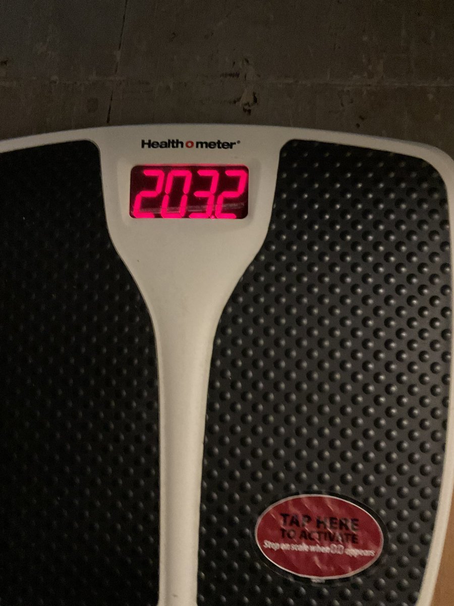 So i decided to check my weight since I been trying to lose some weight….my idea weight to start with is 200 pounds and ima so close! #LosingWeight #Almost200Pounds