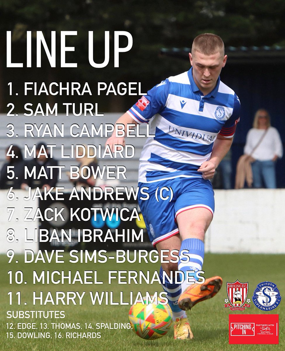 SupermarineFC's tweet photo. TEAM NEWS
Your 11 for today’s final away game of the campaign.
#swindonsupermarine #ssfc31 https://t.co/4iHncVbO1Q