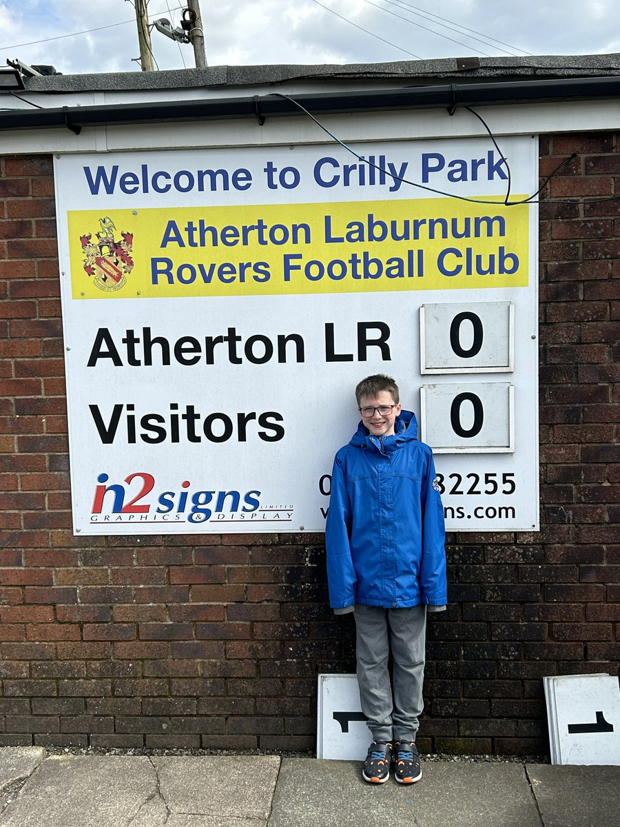 We’ve arrived at Crilly Park for this afternoons @nwcfl play off game between @AthertonLRFC and @SouthLplFC. New groundhop, and looks a good setup! #groundhopping #nonleague #nonleaguefootball