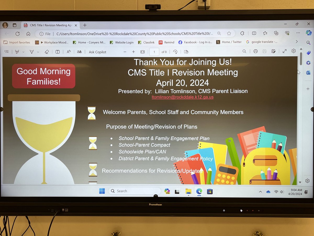 We are ready to welcome our parents and community stakeholders to participate in today’s Title I Revision Meeting. Two sessions to select from to provide your input on changes you want to see for next school year. @RockdaleSchools @RCPSFamEngage