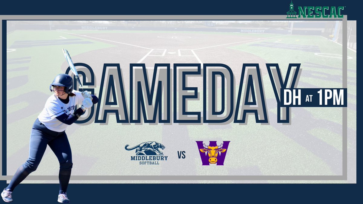 Back in action today with a NESCAC double header at Williams! #gomidd #gomiddsoftball