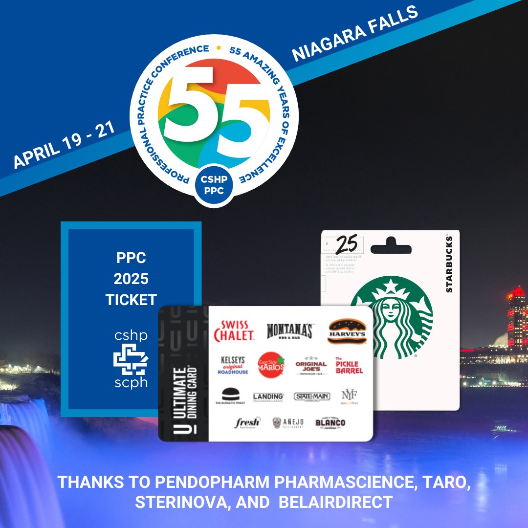 🌊 Congrats to Friday's #CSHP_PPC prize winners & big thanks to BelairDirect, Pendopharm Pharmascience, Sterinova, and TARO for making many of these prizes possible. Keep collecting codes in the Exhibit Hall to boost your chances of winning coveted prizes!