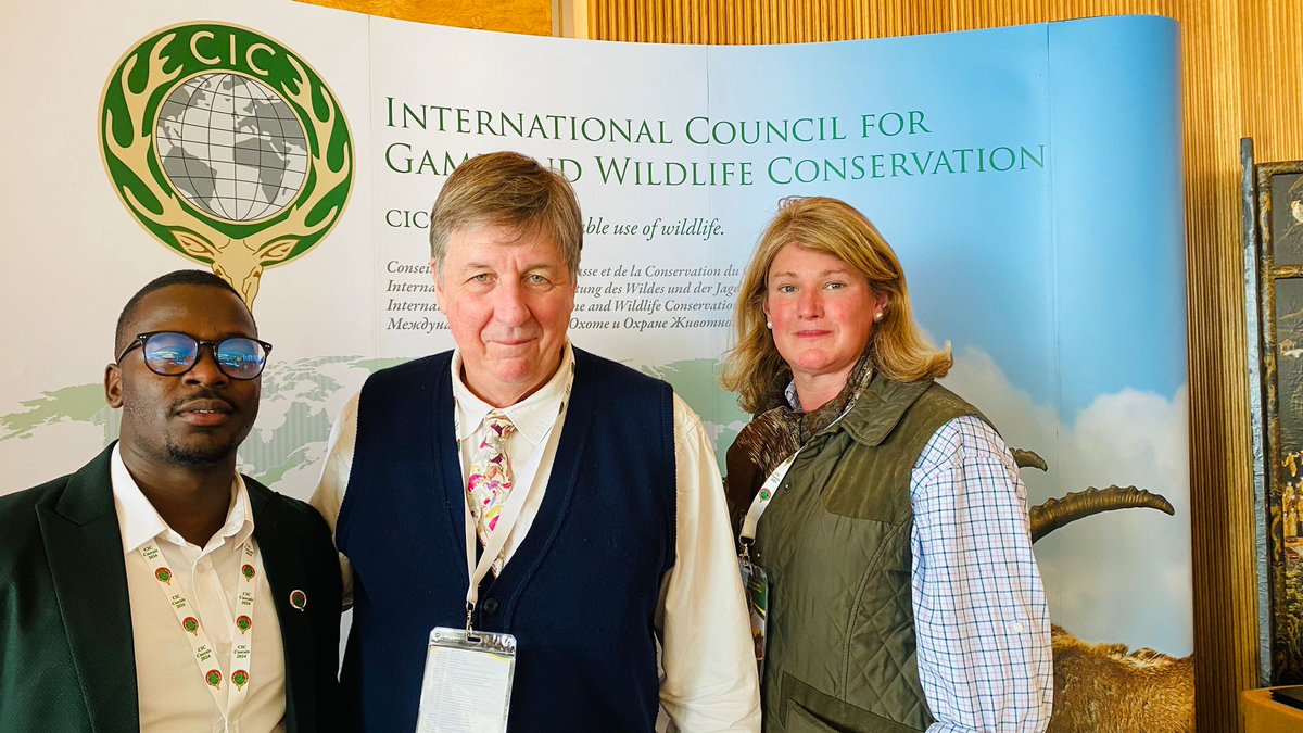 It's great to be with AWEI Fellows - Dr Thabang Teffo (Southern Africa Wildlife College) and Ms Catherine Semcer (Oxford WildCRU) - at the @CICwildlife General Assembly in Lisbon... connecting the dots between hunting, the wider #WildlifeEconomy, and socio-ecological landscapes.