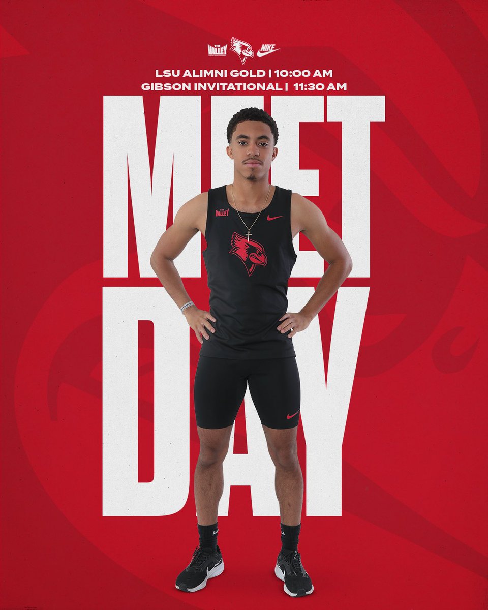 MEET DAY!

📍:Terre Haute, Indiana 
👟: Gibson Invitational 
⏰: 11:30 AM

📍:Baton Rouge, Louisiana 
👟: LSU Alumni Gold
⏰: 10:00 AM

#redbirdxctf