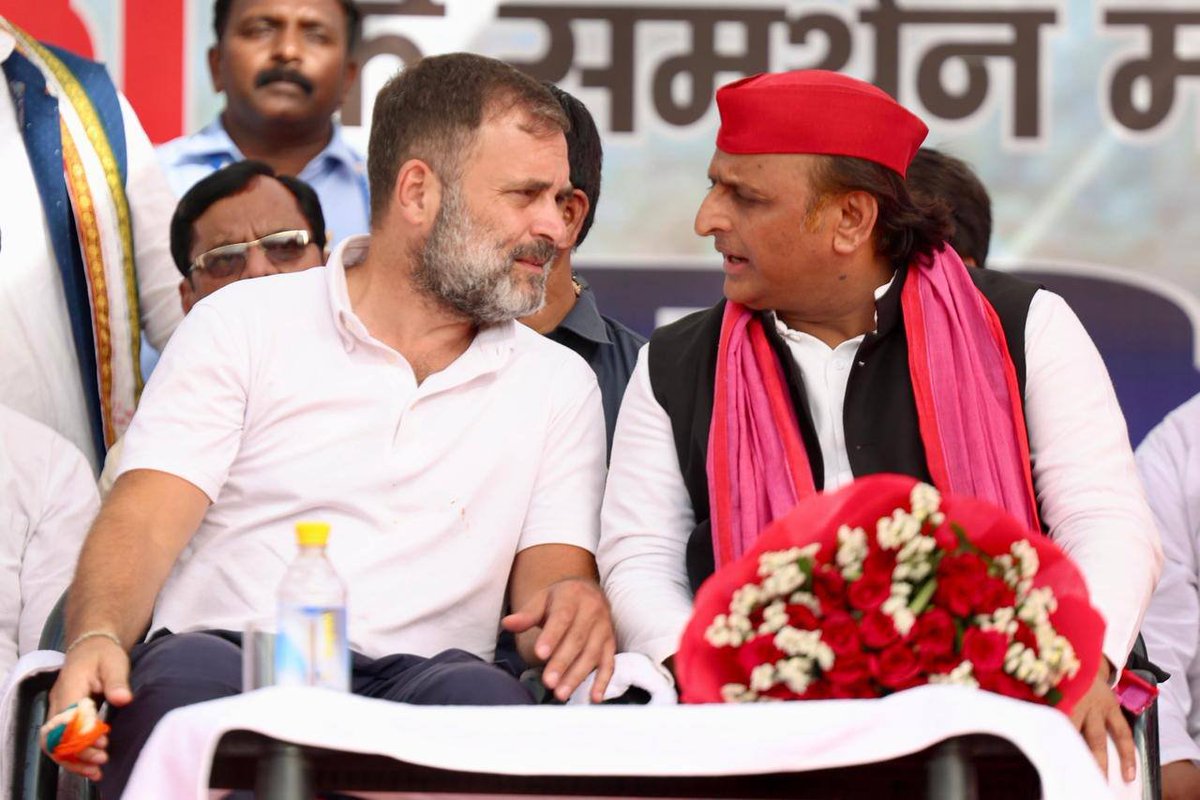 INDIA alliance is ready, BJP will get a crushing defeat. The crowd that gathered at the joint rally of Rahul Gandhi with Tejashwi Yadav ji in Bhagalpur and Akhilesh Yadav ji in Amroha has told that this time BJP is going all out on 150 seats. #HaathBadlegaHalaat