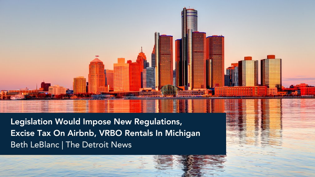AHLA supports legislation in Michigan that would institute a 6% excise tax on short-term rentals offered by platforms like Airbnb and VRBO.  The bill would also require a statewide registry to assist localities. AHLA's Sharon Sykes recently testified in support of the bill, and