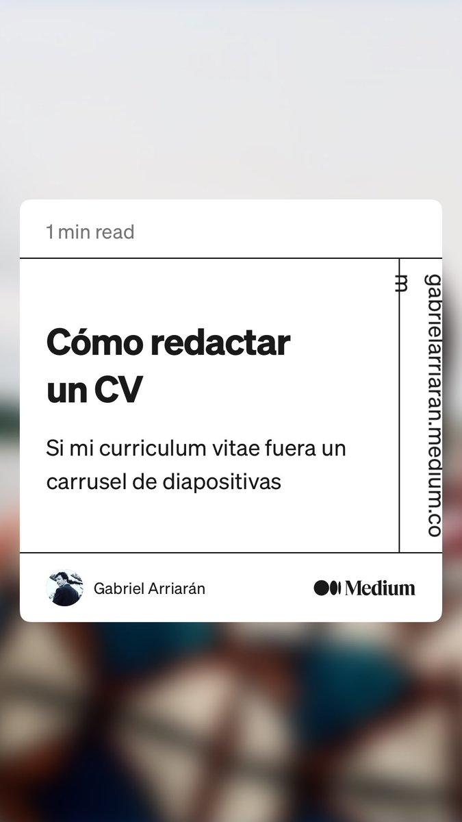 gabrielarriaran's tweet photo. “Cómo redactar un CV” by Gabriel Arriarán
https://t.co/FtE7XuQxnT https://t.co/ISsoF1oiFJ