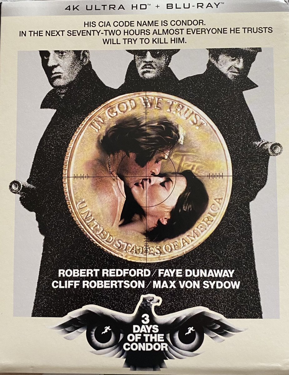 #NowWatching on 4K UHD starring Robert Redford in #ThreeDaysOfTheCondor directed by Sydney Pollack.