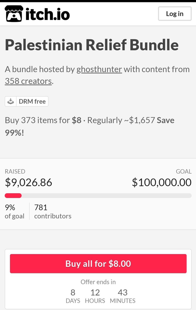 Knoebelbroet's tweet image. The Palestinian Relief Bundle is now live on itch.io!

373 items for $8.

itch.io/b/2321/palesti…