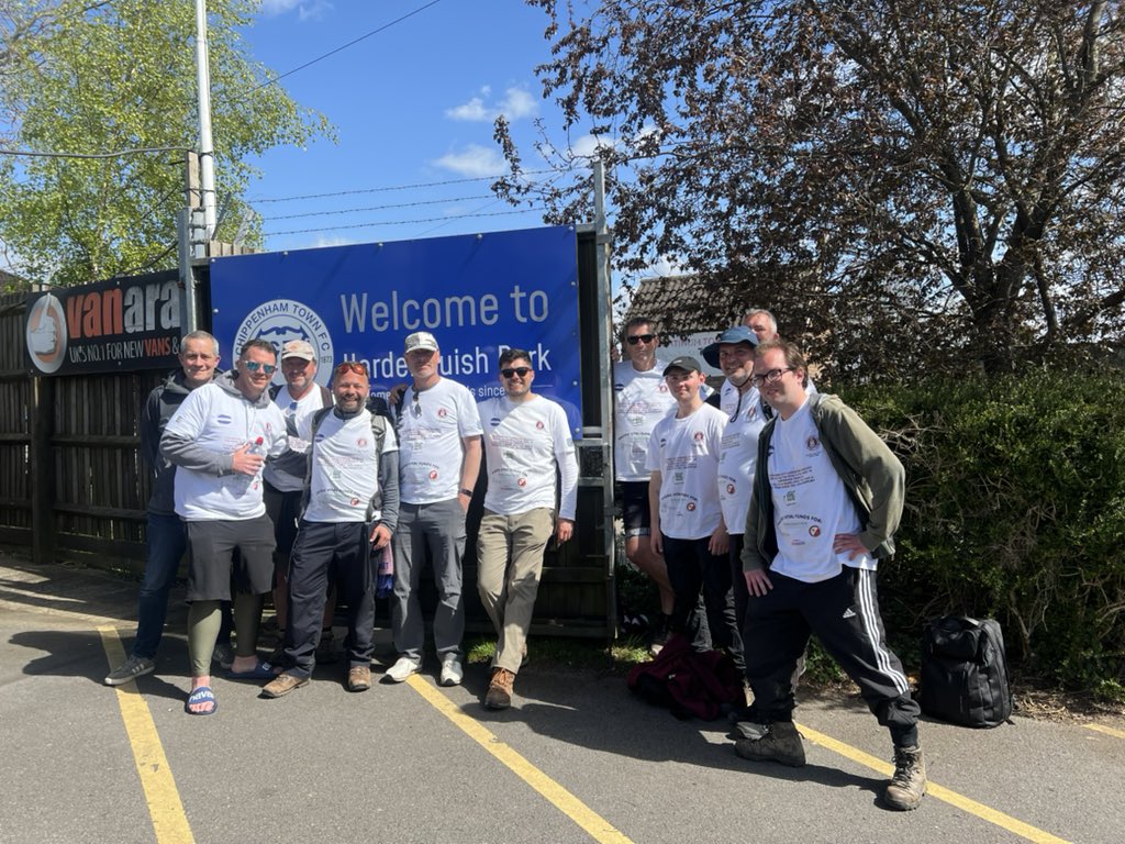 They’ve done it! The walkers have successfully completed the 250 mile trek from the North Walian coast to <a href="/ChipTownFC/">Chippenham Town FC</a> in aid of some fantastic causes. Well done, boys!

justgiving.com/crowdfunding/o…