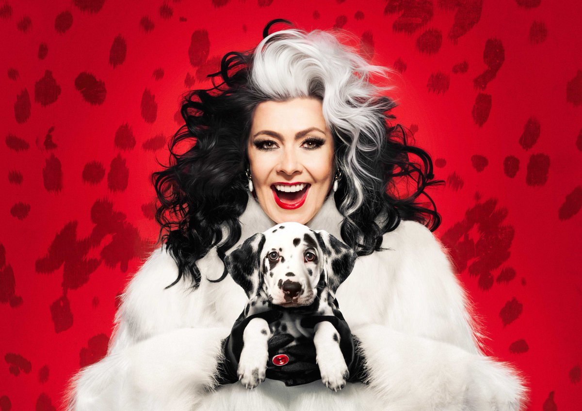 What a great picture! Kym Marsh (@msm4rsh) as Cruella De Vil in 101 Dalmation coming soon to @NewWimbTheatre, @marlowetheatre @wokingtheatre and @theatreroyalbtn amongst others. Book Now prf.hn/click/camref:1…