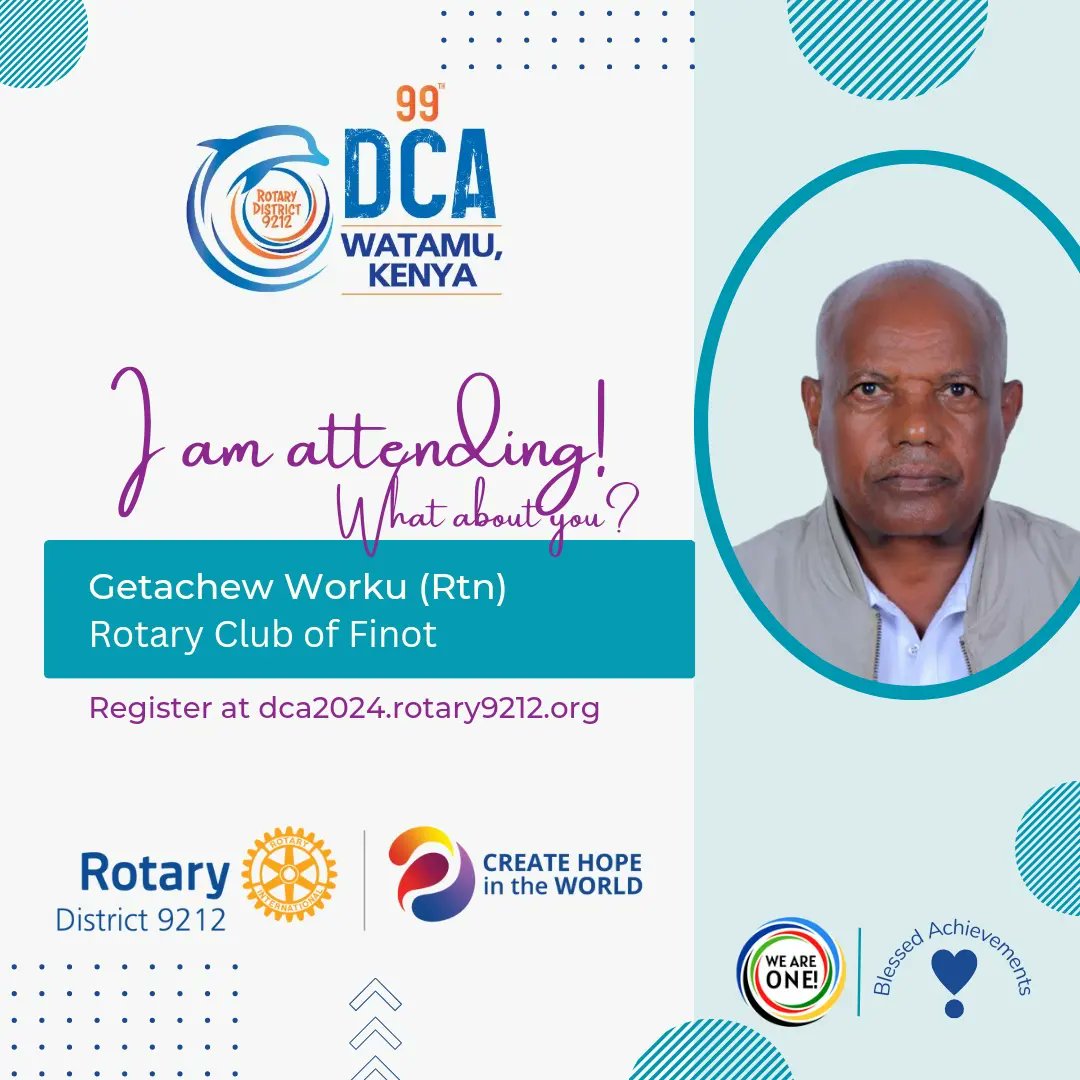 Excited to join Rotary International District 9212 Conference & Assembly in Watamu, Kenya! Our dedicated Rotarians are tirelessly organizing this event & we are proud of their efforts. Can't wait to be part of this family event and expand our knowledge at DCA #BlessedAchievements