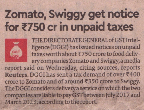 #Zomato gets GST demand & penalty order of ₹11.81 crore for a period of July 2017 to March 2021