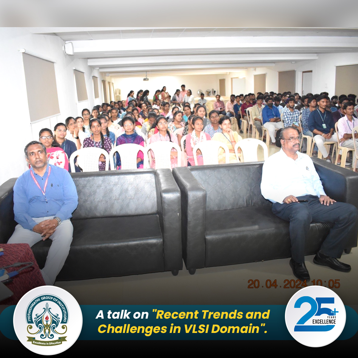 Recent Trends and Challenges in #VLSI Domain at Jyothishmathi Institute of Technology and Science (Autonomous) for B.Tech Electronics and Communication Engineering students on 20/04/2024.

#SemiconductorIndustry #EngineeringEducation #AMSOSRAM #JobOpportunities