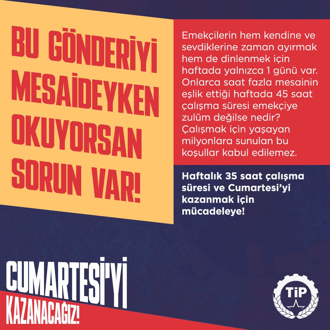 Bu gönderiyi mesaideyken okuyorsan sorun var! #CumartesiyiKazanacağız