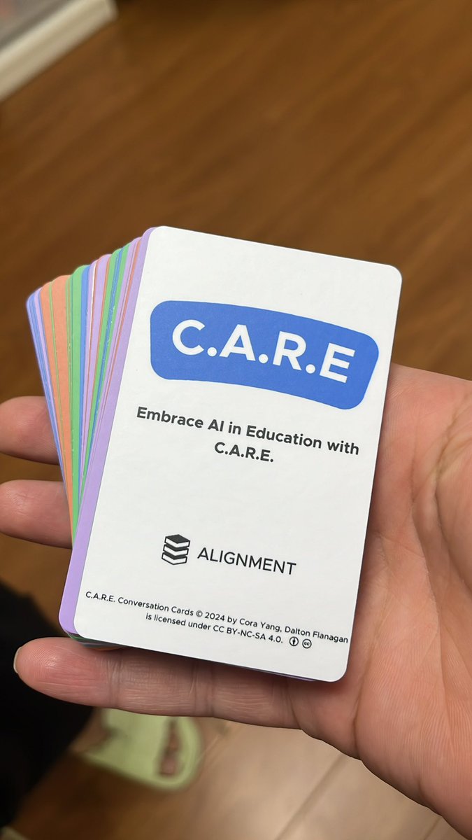 daydreamer491's tweet photo. Finally got my CARE cards printed🤩, ready to use for STEAM week next week. Super excited to see the cards in action and hear the conversations about AI amongst the stakeholders #YCIS #STEAM #AIeducation @CoraEdTech @desertclimber https://t.co/zxk4rvmcwt