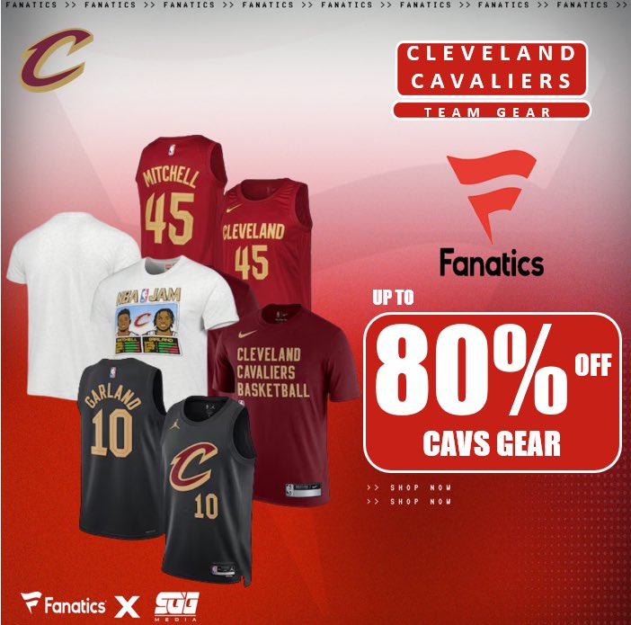 CLEVELAND CAVALIERS NBA PLAYOFFS SALE, @Fanatics 🏆 CAVS FANS‼️Take advantage of Fanatics exclusive offer and get up to 80% OFF on your team’s gear today using THIS PROMO LINK: fanatics.93n6tx.net/CAVS65 📈 DEAL ENDS SOON! 🤝
