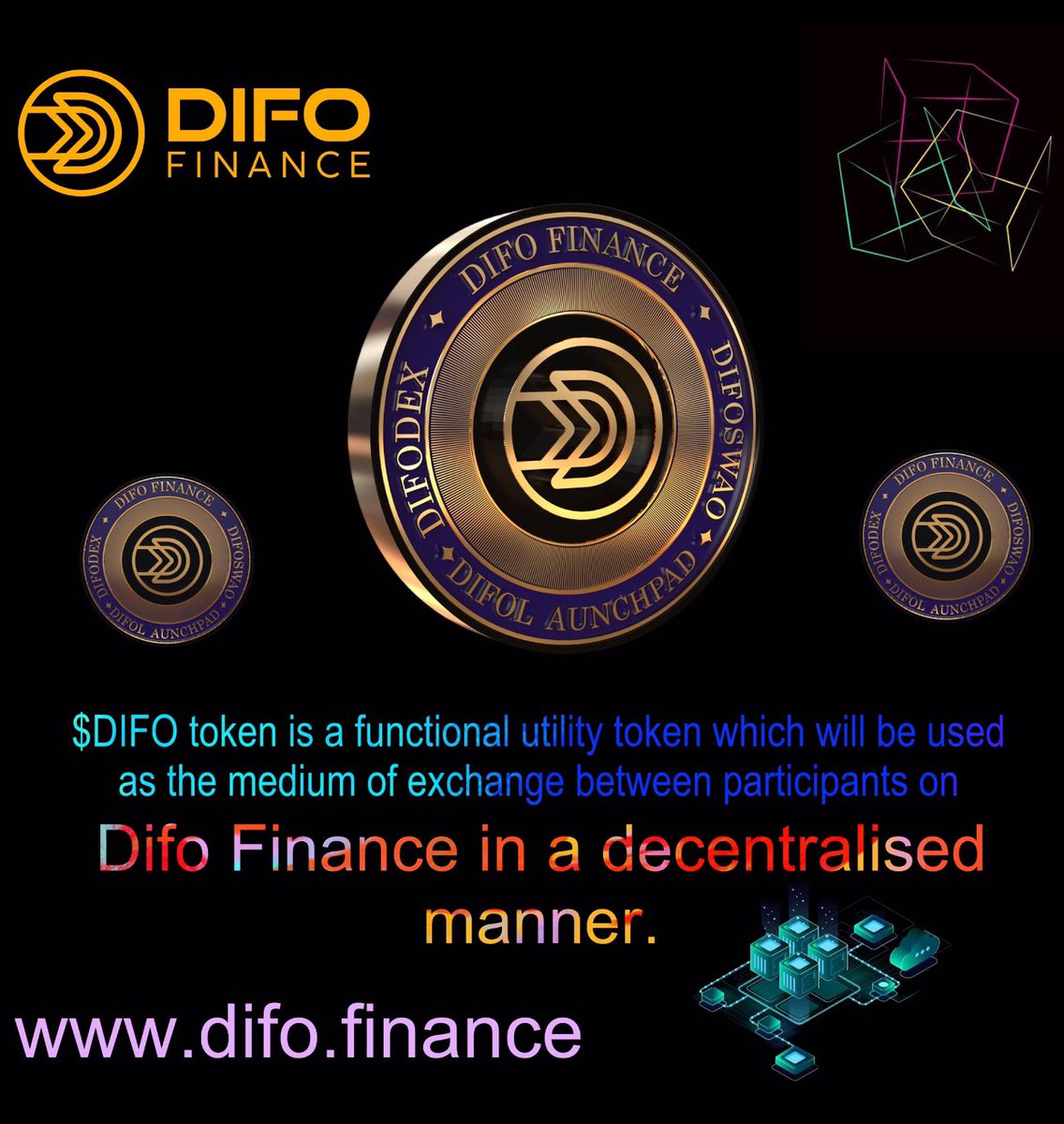 DifoFinance's tweet photo. DIFO

$DIFO tokeni, #Difo #Finance katılımcıları arasında merkezi olmayan bir şekilde değişim aracı olarak kullanılacak işlevsel bir yardımcı tokendir. #difofinance #difoswap #difodex #difo #difotoken #difocoin #DeFi #btc # #bitcoin #kripto @difodex @difolaunchpad @difoswap https://t.co/udQwcqJFzt